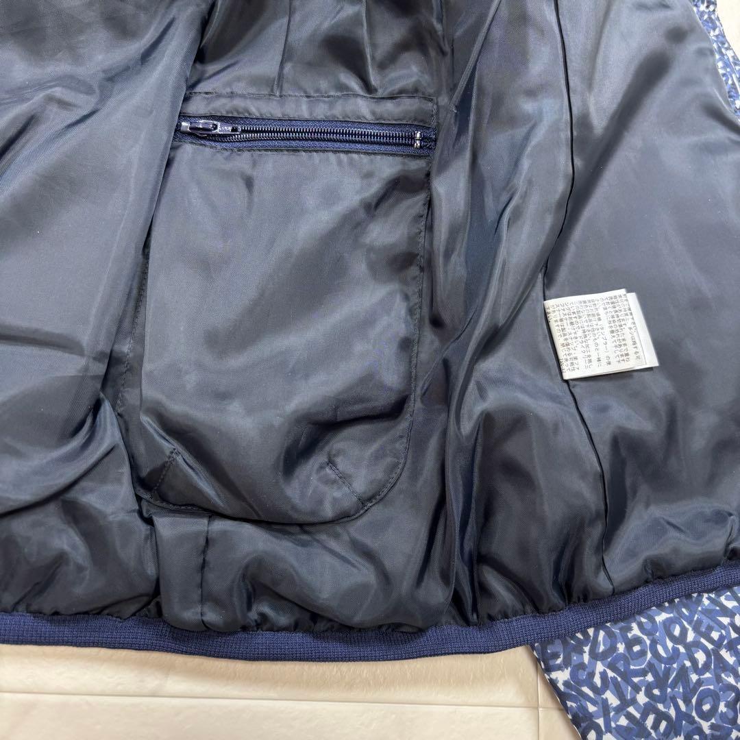 【美品】ZOY ゾーイ 中綿ジャケット ゴルフウェア 総柄 ロゴ 青 38