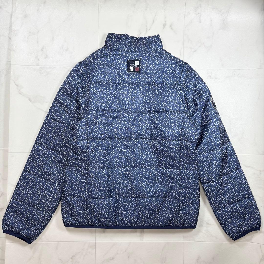 【美品】ZOY ゾーイ 中綿ジャケット ゴルフウェア 総柄 ロゴ 青 38