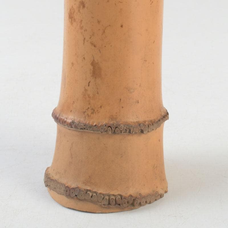 茶道具 古竹製 一重竹花生 花押あり 仰止斎（松尾宗古）書付共