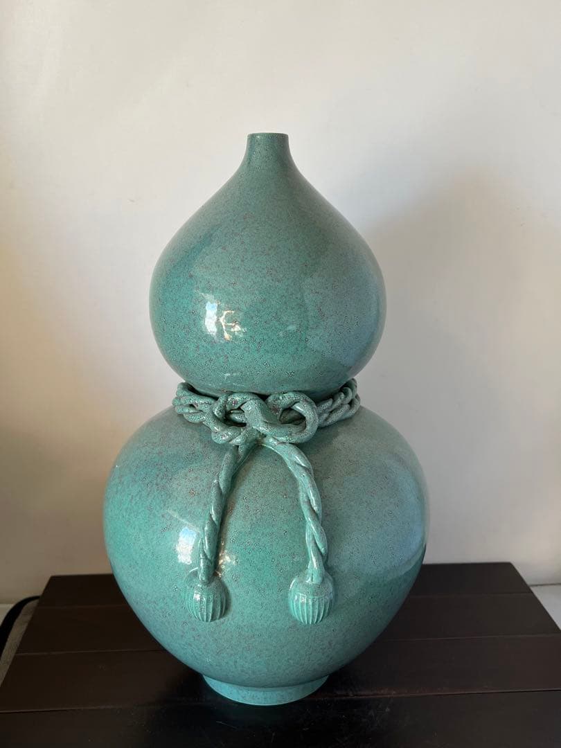 中国古美術・爐鈞釉瓢箪花瓶•【大清乾隆年製】在銘