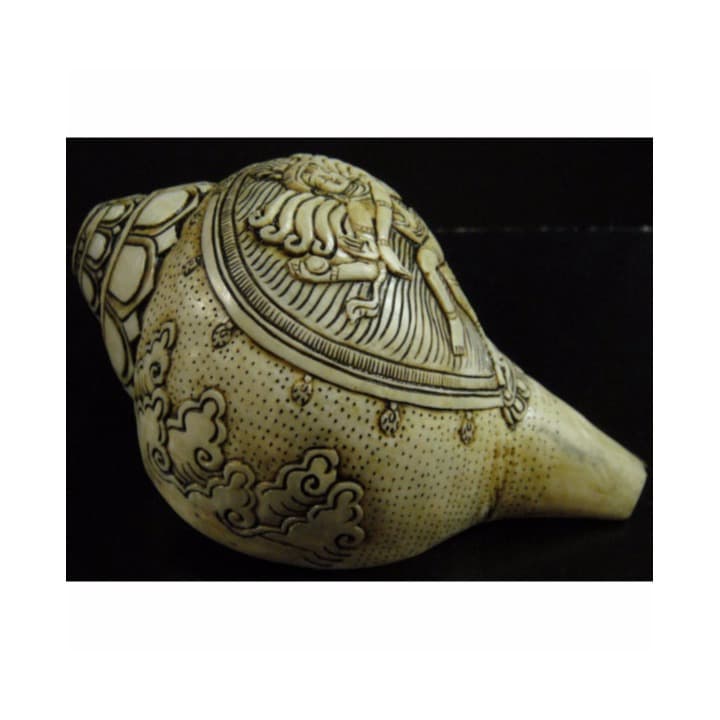 ◇チベット密教法具 法螺貝（シャンカ）ナタラージャ（ダンシングシヴァ）1