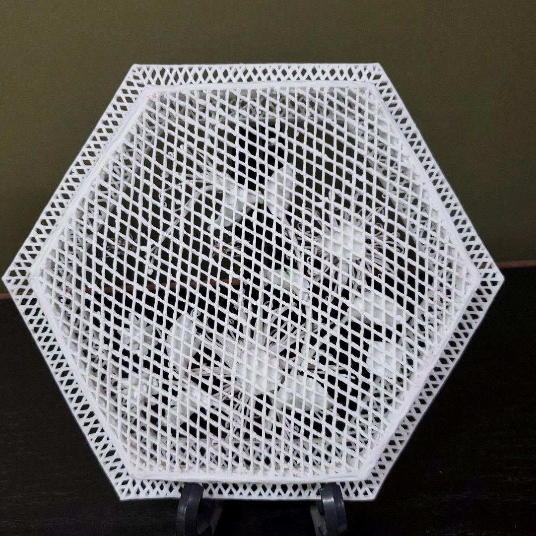 754)✿景徳鎮窯☆中国レース焼☆菊鈴虫額皿☆破