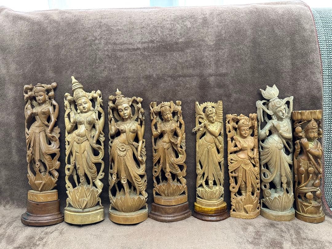 インド 白檀 弁財天 仏教美術 仏像 骨董 木像 木製 仏教 密教 置物