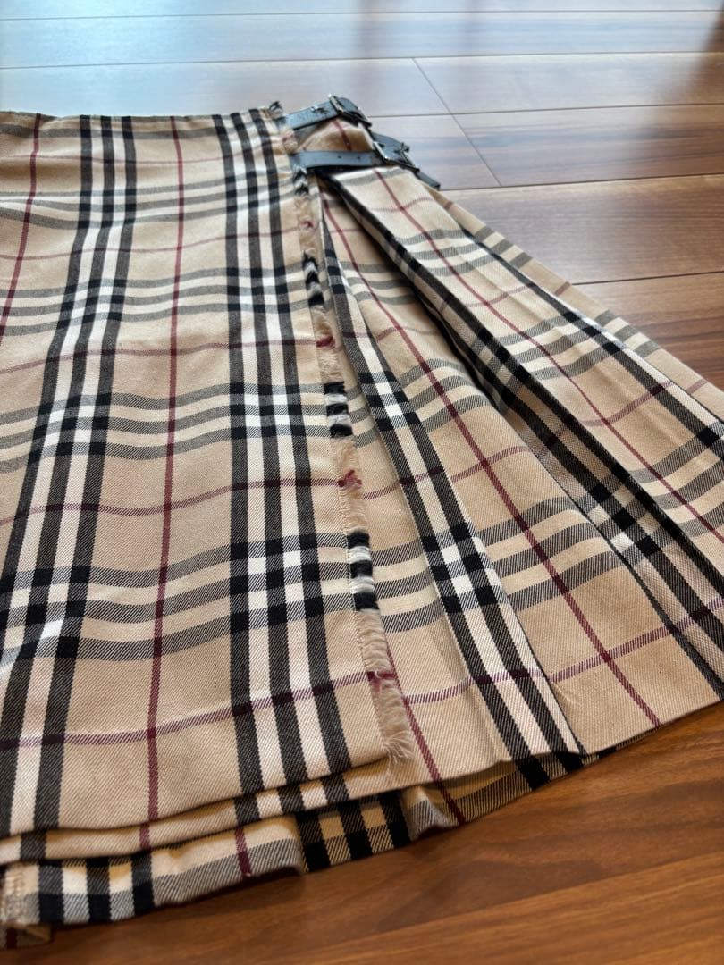 バーバリーロンドン ノバチェックプリーツスカートUSA6日本9号