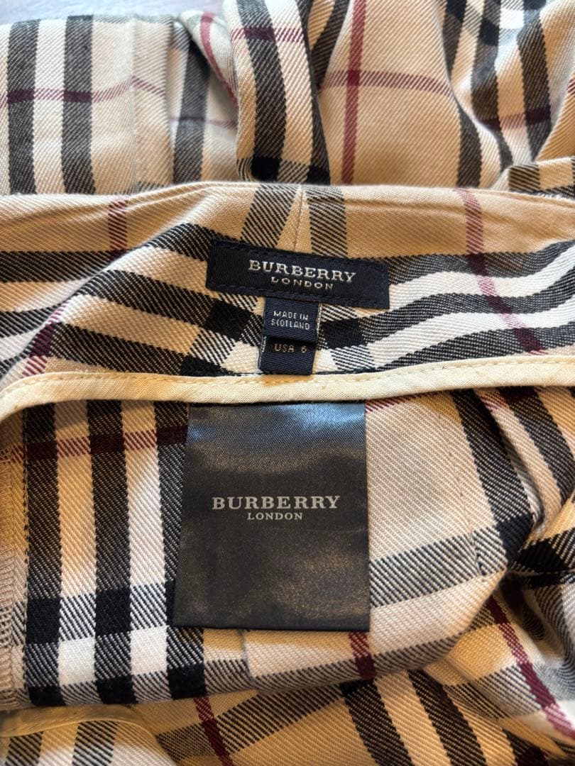 バーバリーロンドン ノバチェックプリーツスカートUSA6日本9号