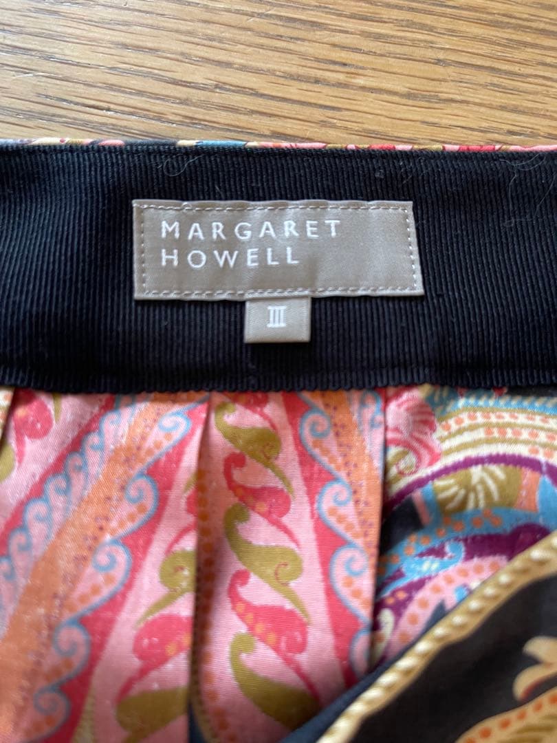 レア★マーガレットハウエル★ペイズリープリーツスカート Ⅲ L