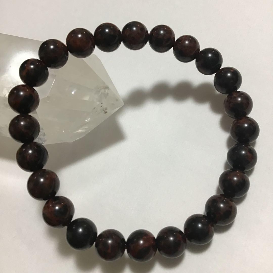 ヴァーミリオンオブシディアン 5A 鑑定書付 8mm パワーストーンブレスレット