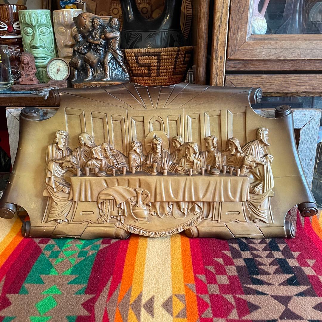 芸術品！30s〜40s 最後の晩餐 レオナルドダビンチ木彫りアメリカ