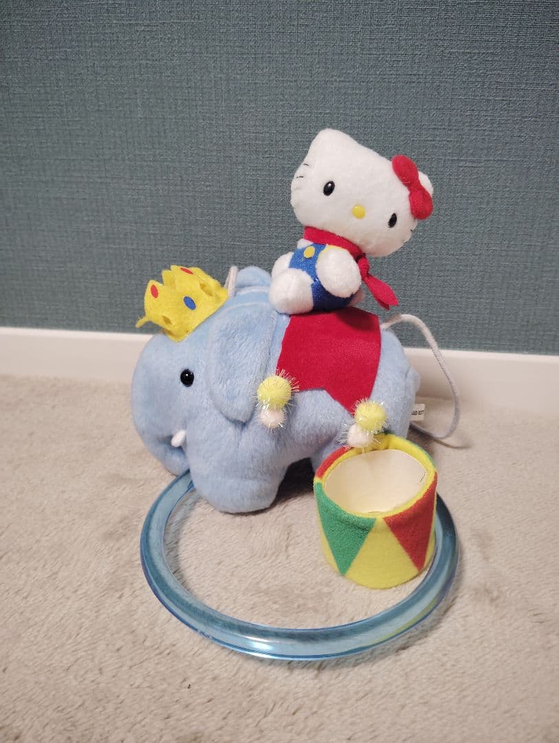 激レア　ぞう　キティ　ぬいぐるみ　タオルハンガー　サーカス　象に乗ったキティ
