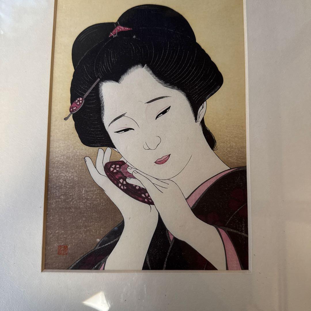 瀧秀水 木版画 浮世絵 美人画 想い 限定品 日本画 伝統美術 コレクション