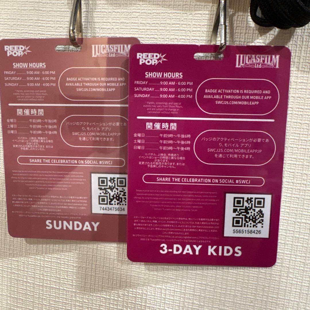 スターウォーズセレブレーション2025 ジャパン パス キッズ3DAYS・大人
