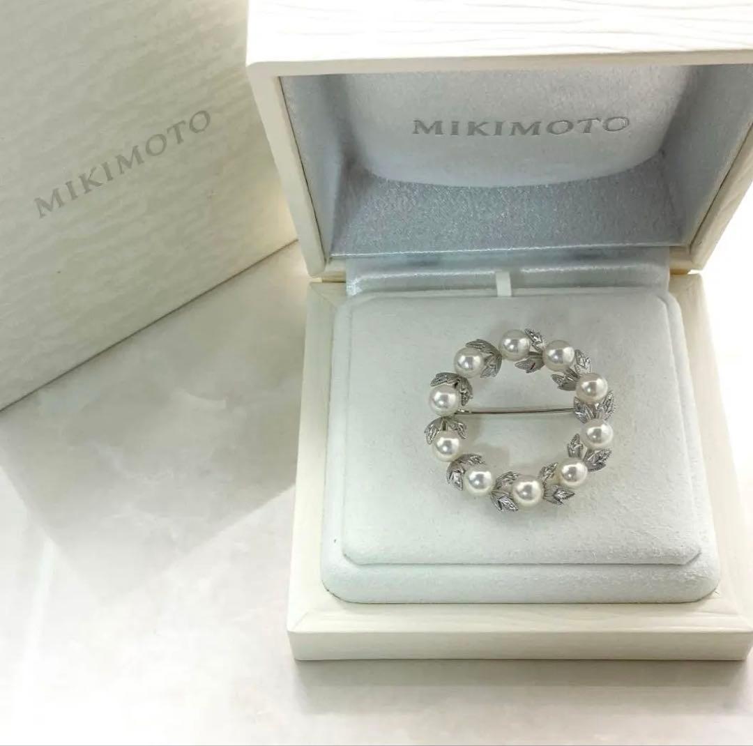 【極美品】ミキモト パール ベビーパール ブローチ リース サークル 現行品 極美品ミキモト パール ベビーパール ブローチ リース サークル