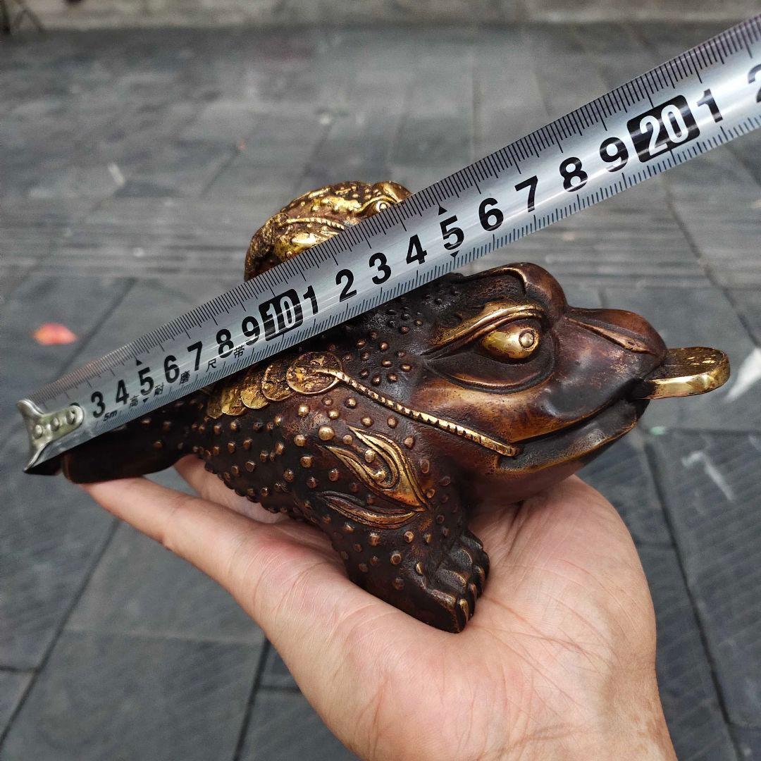 銅制 母子金蟾 家庭 事務室 机 自動車 開運風水 招財 置物 工芸品 装飾品