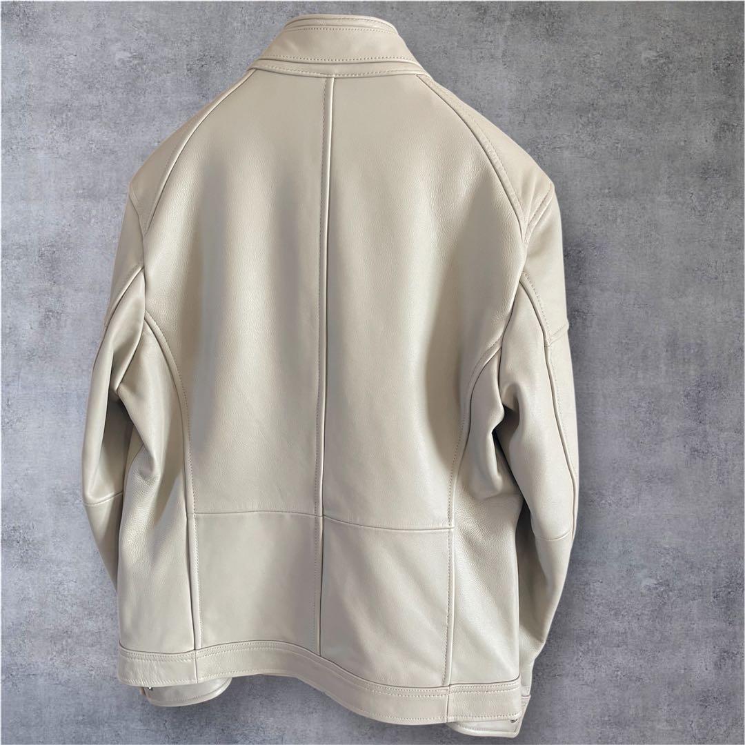 新品 ラトルトラップ ライトベージュ シングルライダースジャケットL