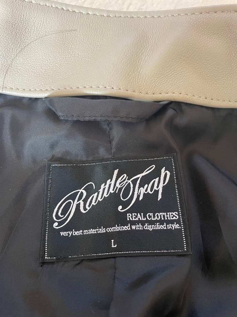 新品 ラトルトラップ ライトベージュ シングルライダースジャケットL