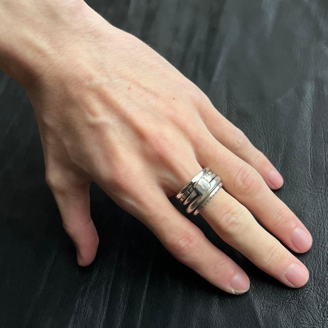 フランス　スターリング　シルバー　リング　セット　ヴィンテージ　ユーロ　ST0