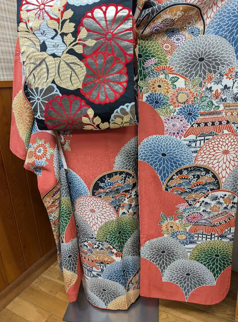 ☆専用♢再お値下げしました！振袖+袋帯セット 京紅型 大輪万寿