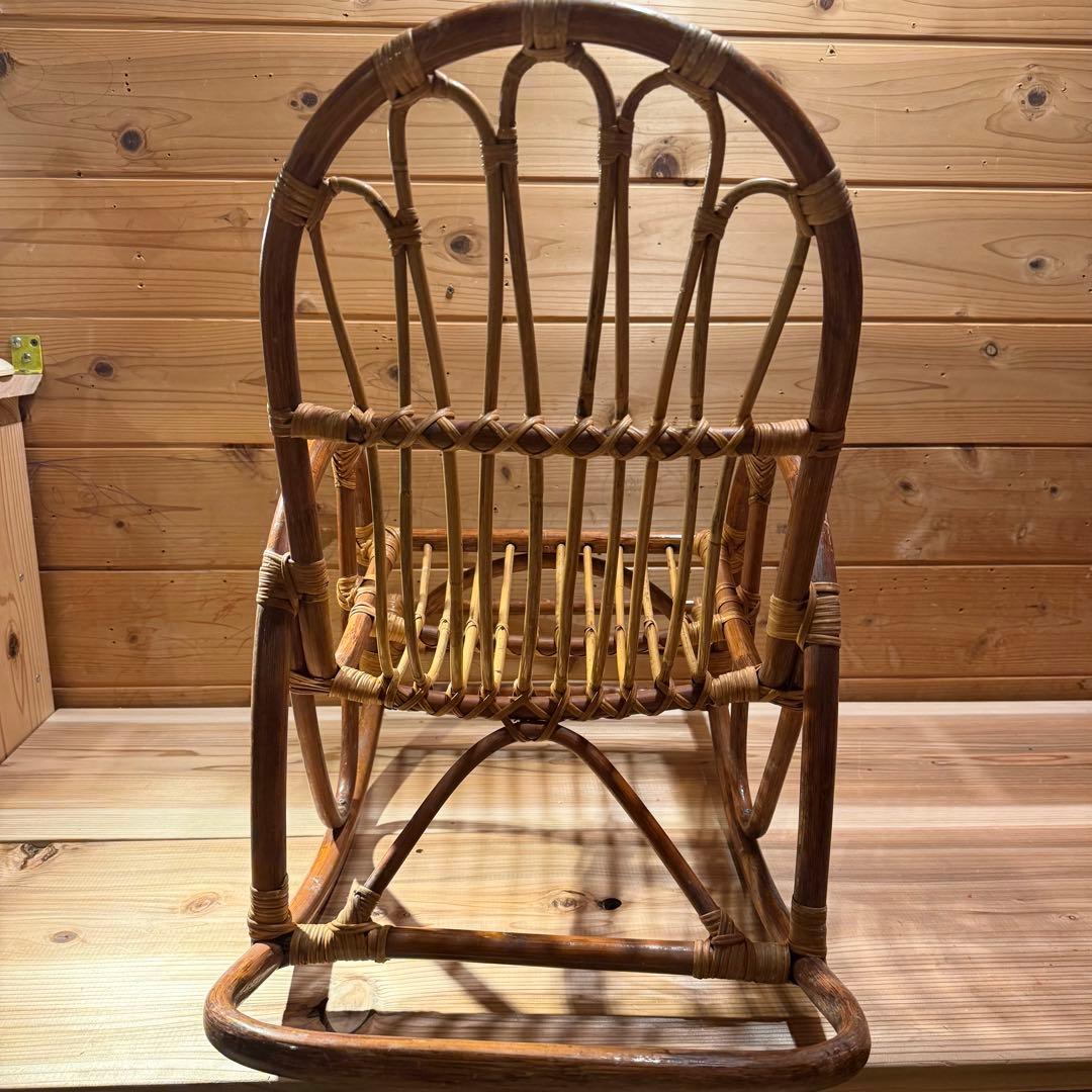 籐 ラタン子ども用ロッキングチェア｜ヴィンテージ・昭和レトロ撮影