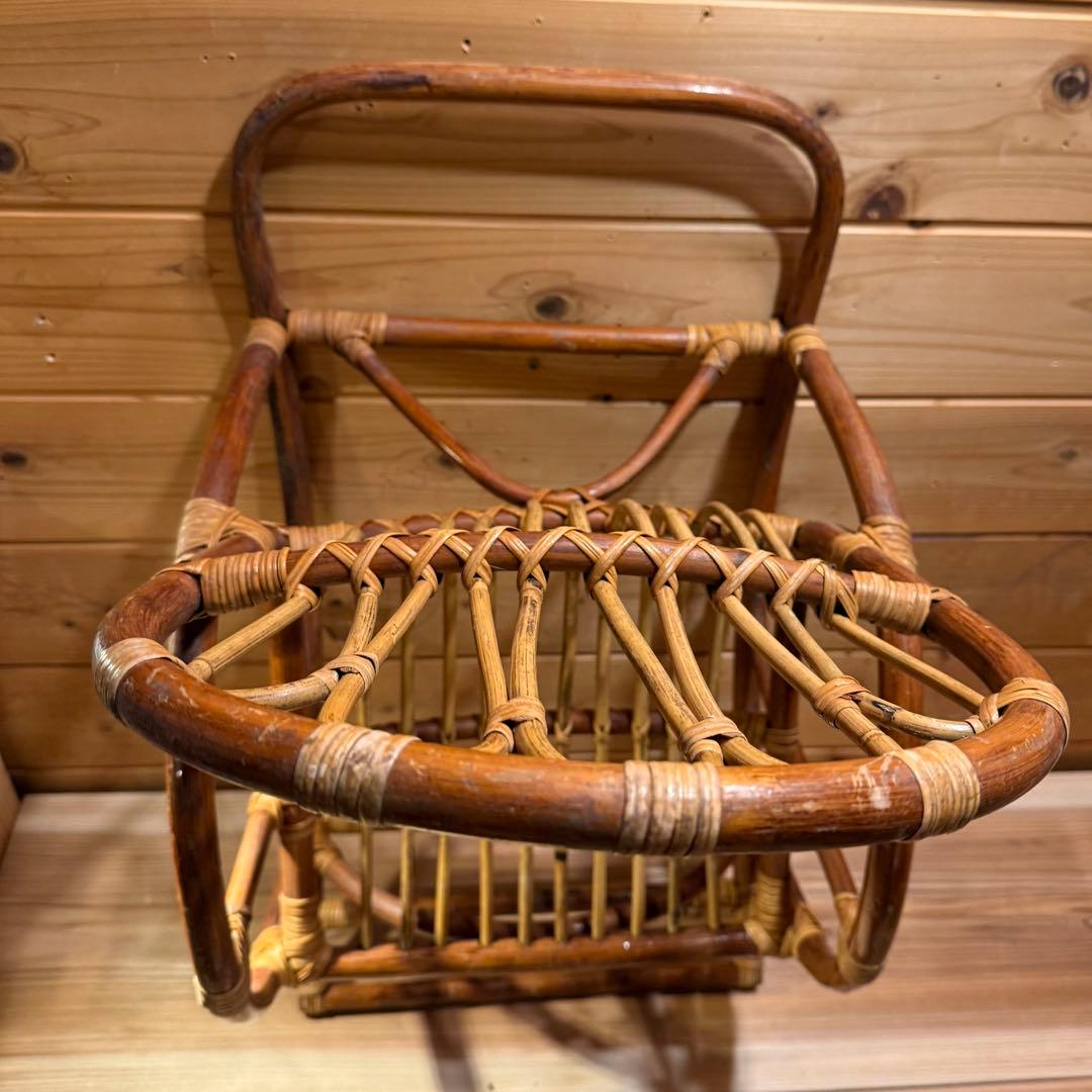 籐 ラタン子ども用ロッキングチェア｜ヴィンテージ・昭和レトロ撮影