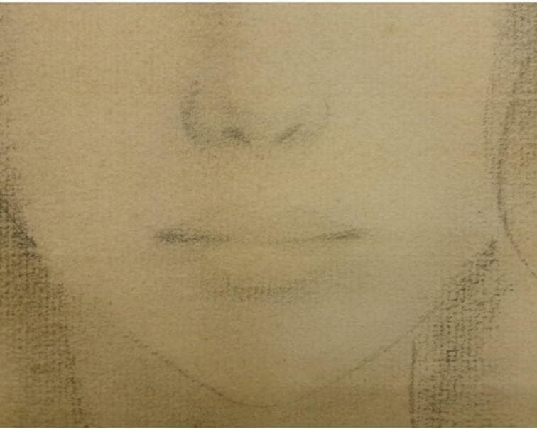 【真作】◆東郷青児『デッサン』 滞欧作 二科展出品作 エンボス印 鉛筆・水彩◆