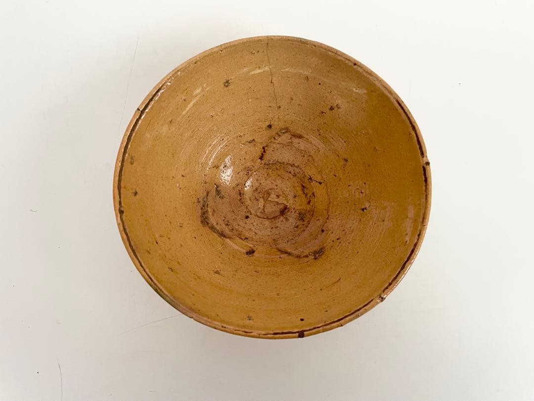 骨董 アンティーク 古楽山 楽山焼 平茶碗 夏茶碗 出雲 布志名 ニュウあり