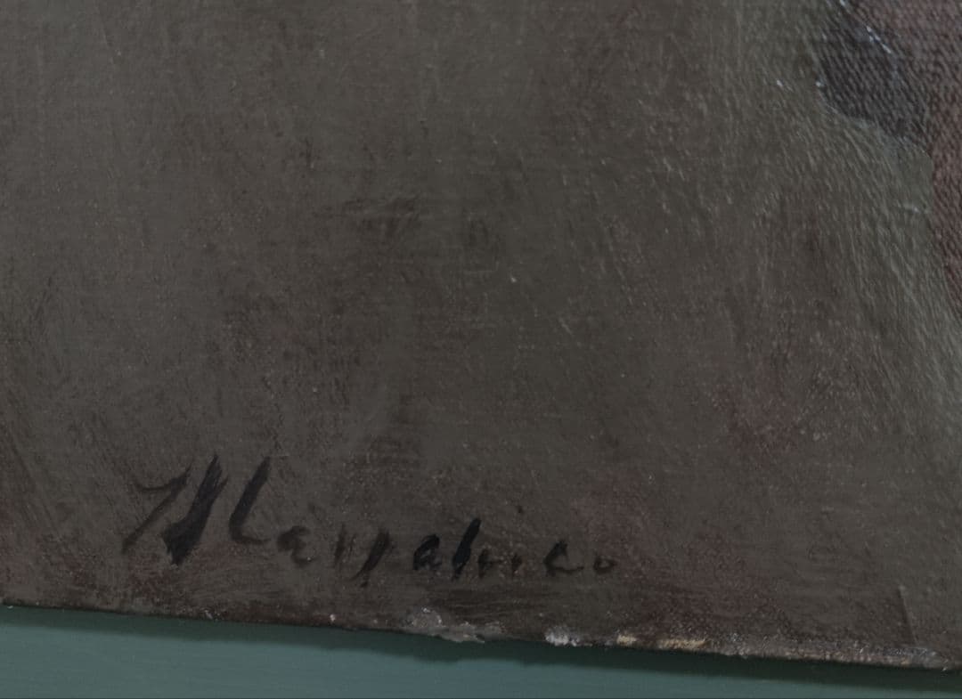 油彩 岩島雅彦 絵画 アンティーク 金装飾額 少女 人形 油絵 - メルカリ