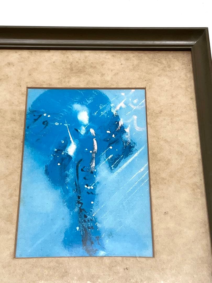 西村計雄画伯 花風 0号 美術画 沖縄の踊り 1枚の繪 額縁付き サインあり