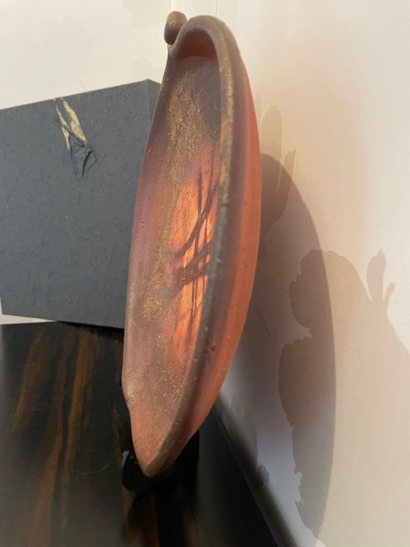 未使用　高級　備前焼　森丁斎作　桃形陶器皿　桃形