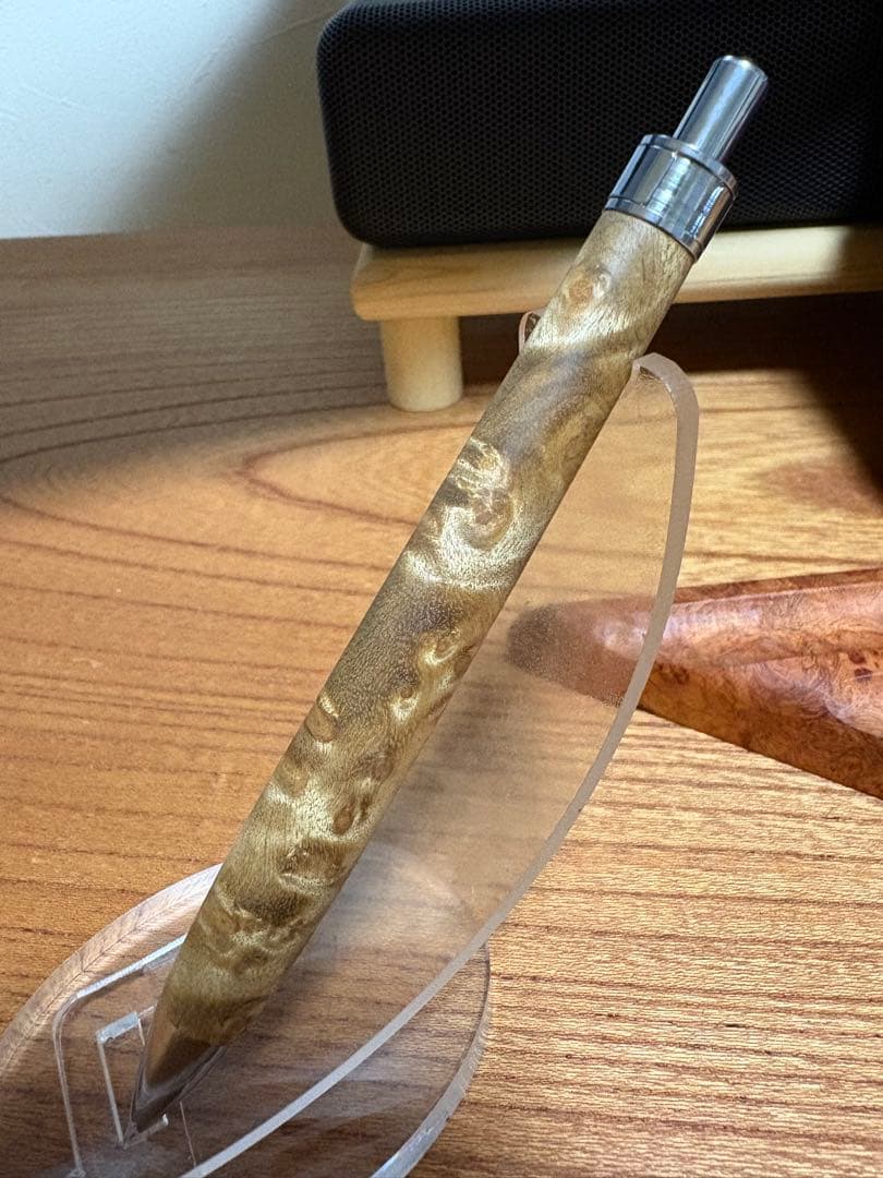 あ*き様 526超極上 マーブルウッド 瘤杢 木軸シャーペン ボールペン