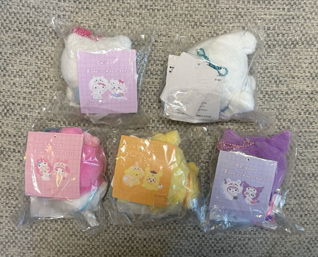 ちいかわ×サンリオコラボ第4弾　マスコット　全種類5種　コンプリート