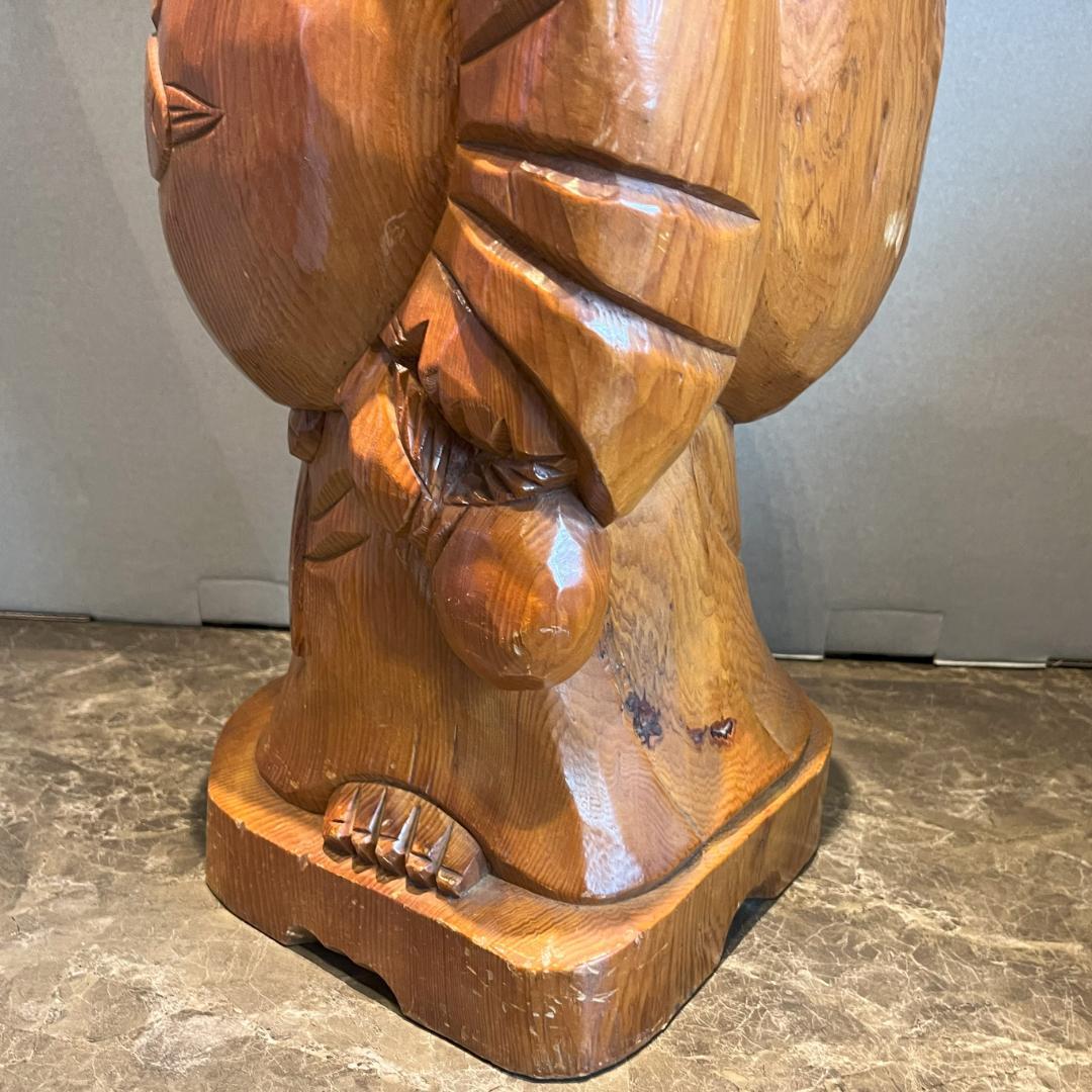 布袋尊 布袋様 七福神 木彫り 木製 高さ約59㎝ - メルカリ