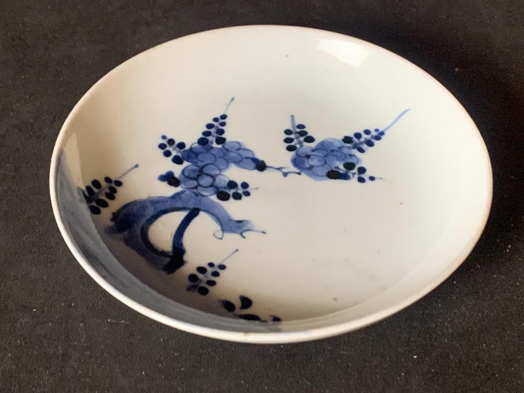 古伊万里 染付 梅図 中皿 江戸中期　藍九谷藍柿右衛門 874