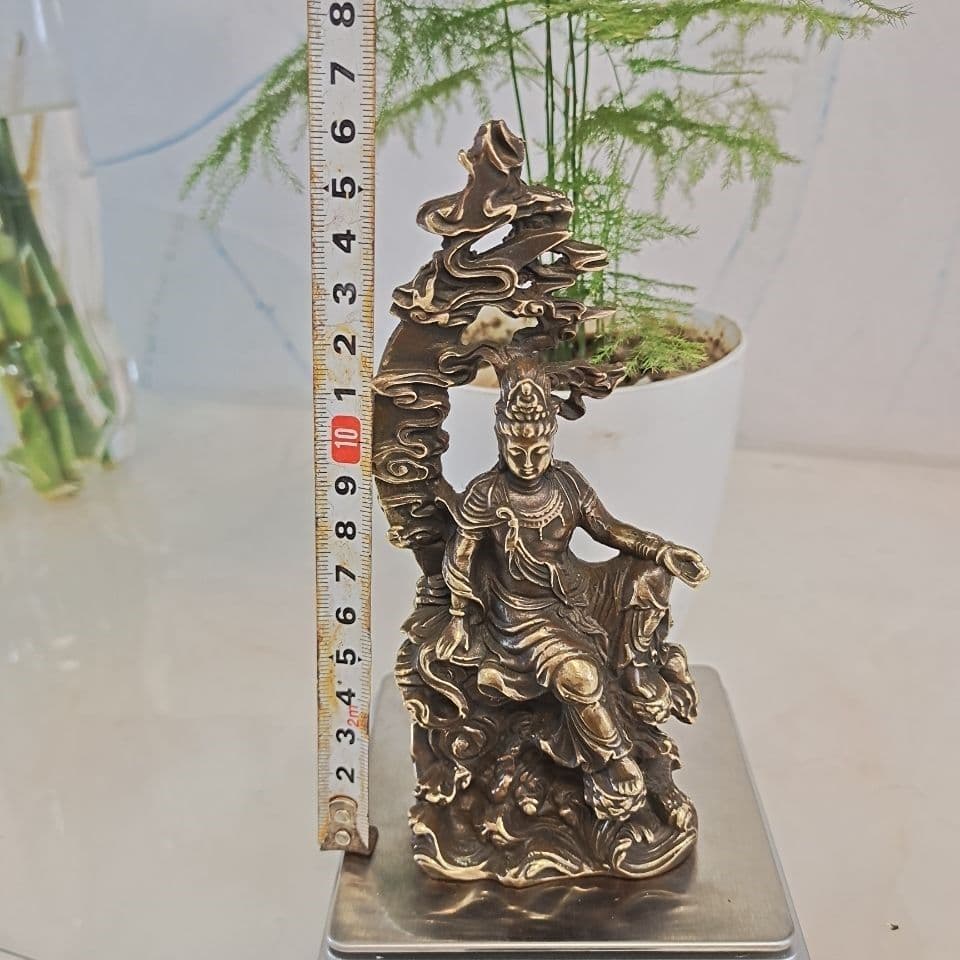 仏教美術 仏像 水月観音 小仏像 銅製 銅器