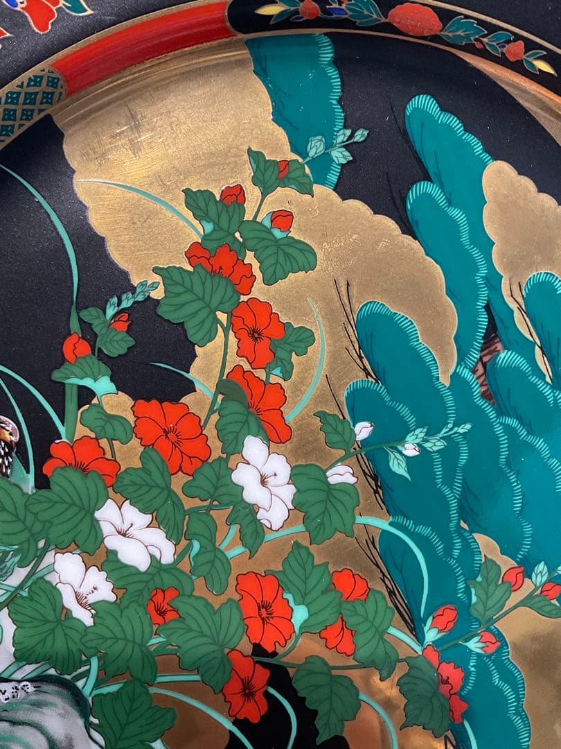 金襴手花鳥図器揃 大皿 有田焼 古伊万里