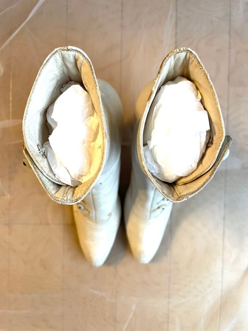 希少 フランスアンティーク ボタンアップブーツ ヴィクトリアン レザー