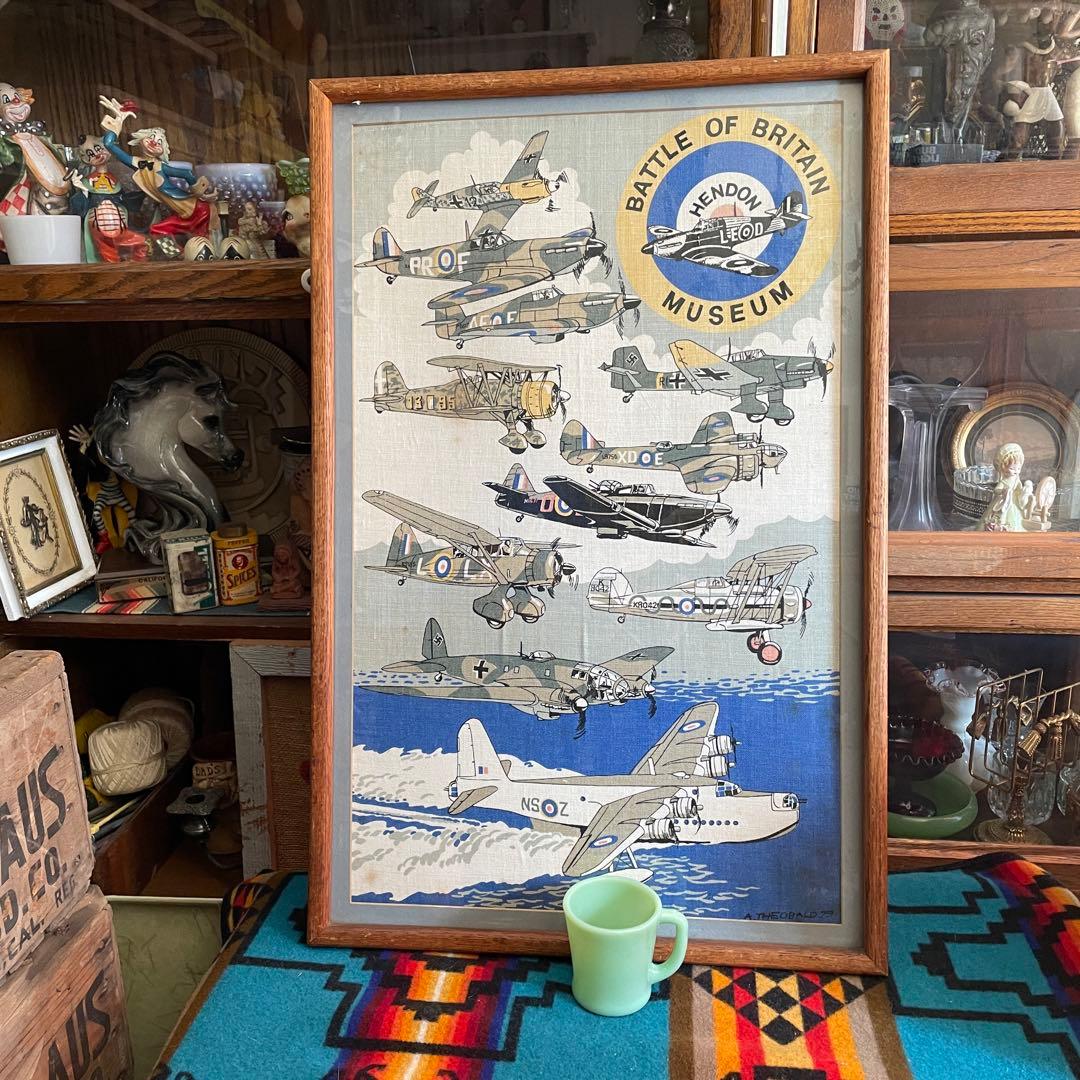 希少品！特大！70sアメリカアンティーク　イギリス空軍飛行機の壁掛けヴィンテージ