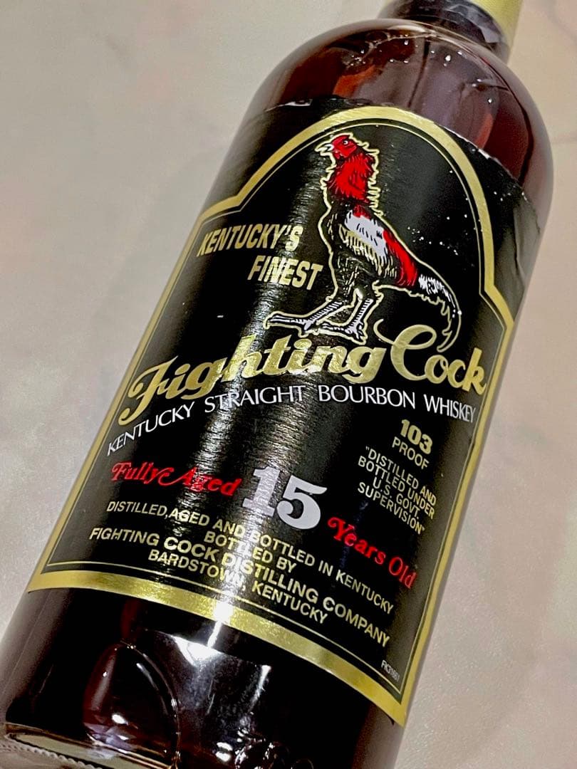 ファイティングコック 15年 ケンタッキー バーボン オールドボトル