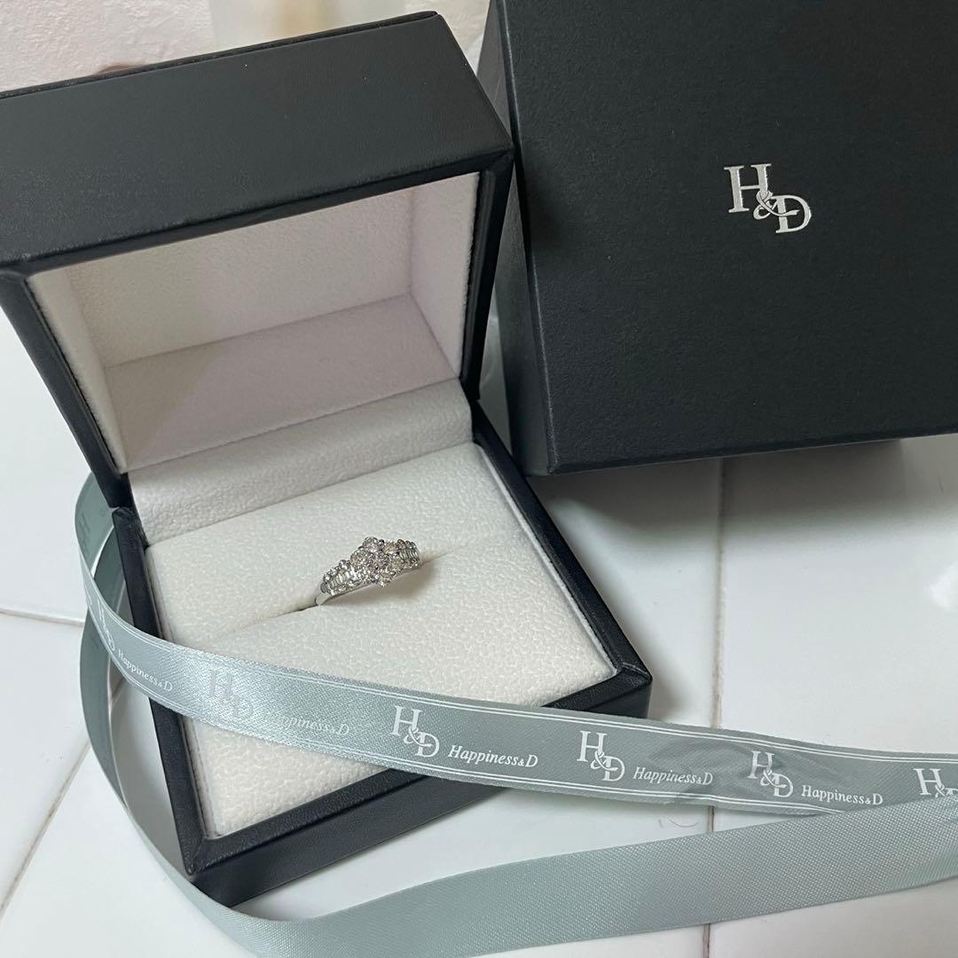 フラワー　プラチナ950 ダイヤモンド リング　指輪 13号