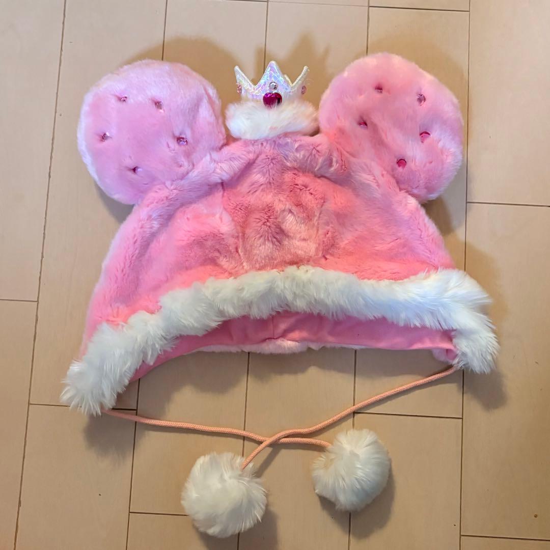ファンキャップ 美品】希少 ミニー 王冠 ピンク ディズニー 正規品