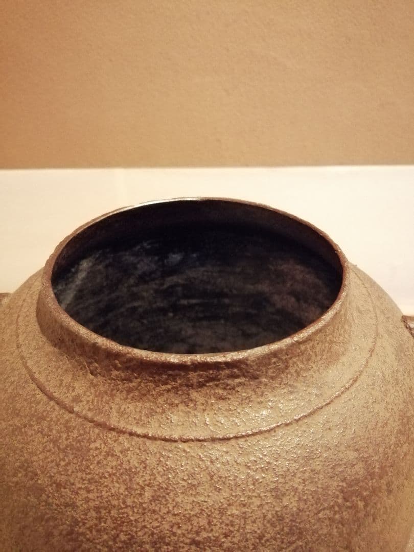 茶事具】釜師政光、風炉師雄芳造 唐銅朝鮮風炉釜 茶釜 釜