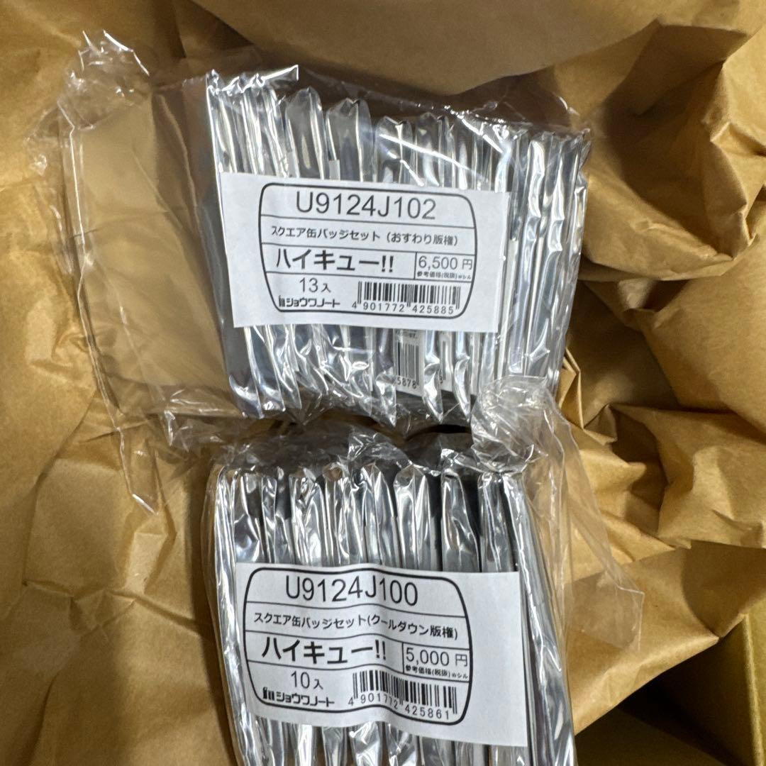 ハイキュー　スクエア缶バッジ セット クールダウン おすわり セブンネット限定