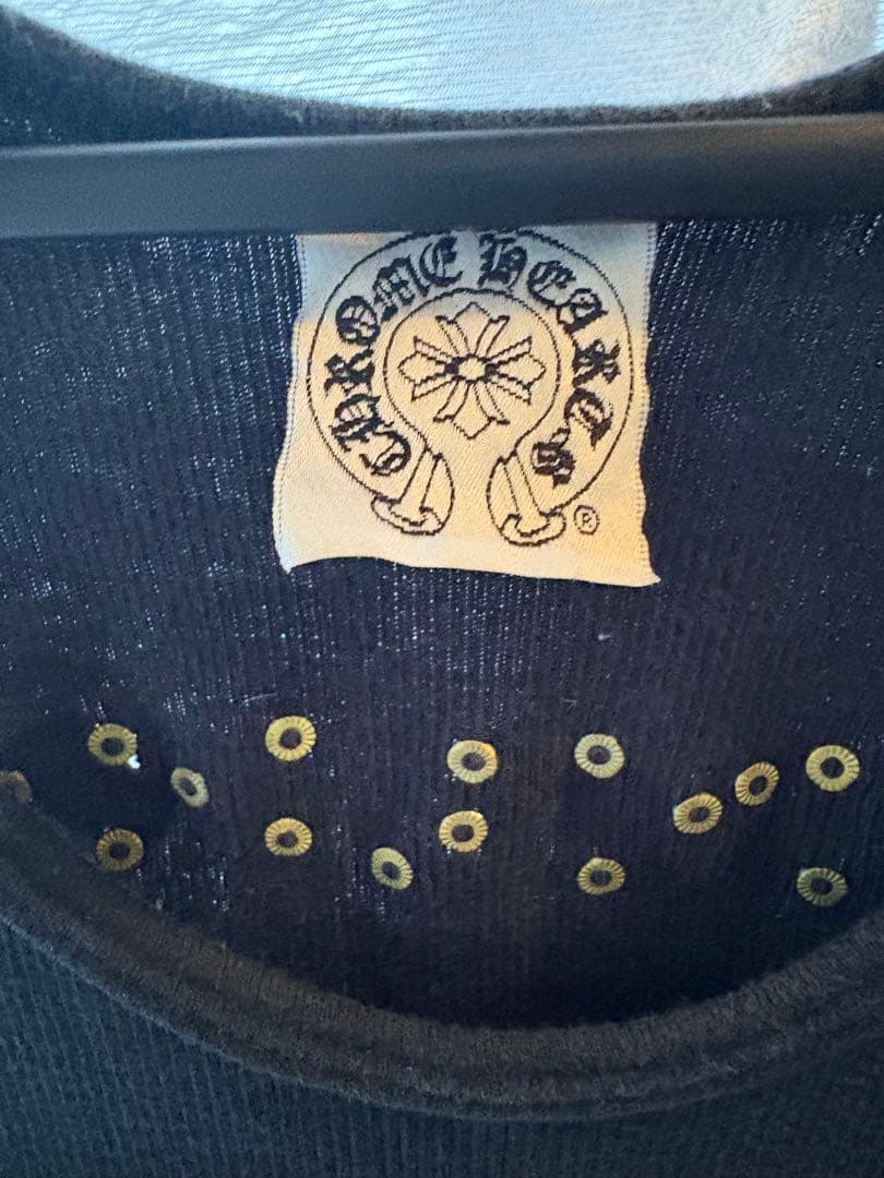 希少Chrome Hearts ロゴクロス リブタンクトップ　ブラックM