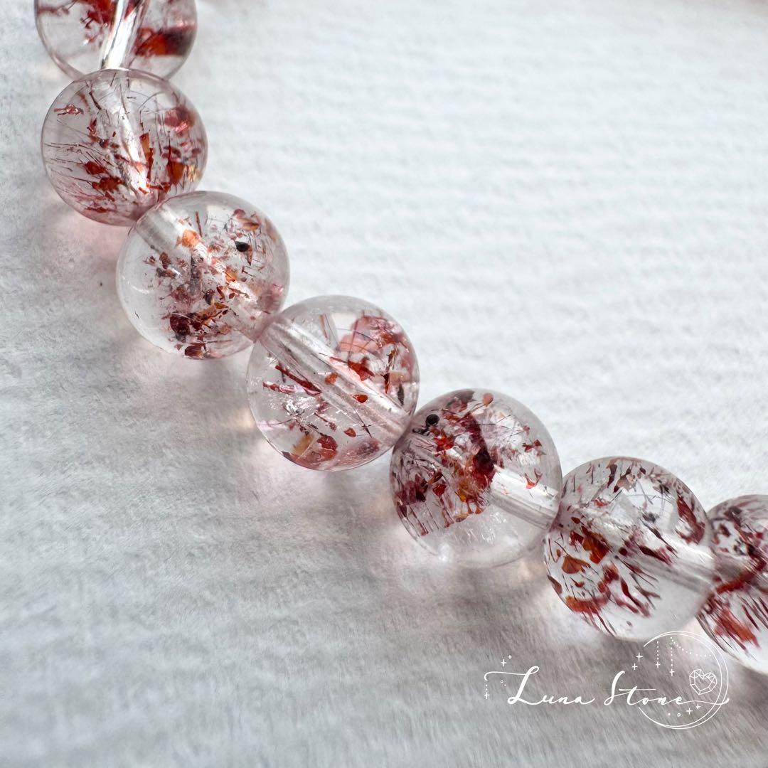 鑑別書付き レピドクロサイトインクォーツ】天然石 ブレスレット