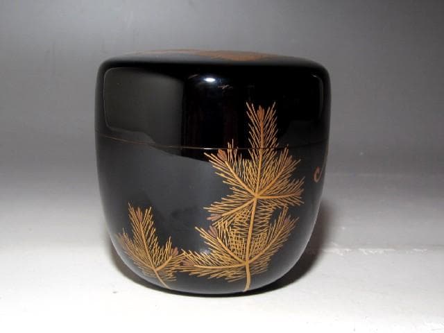 千家十職 中村宗哲 御所車蒔絵大棗 裏千家鵬雲斎花押の逸品☆z775