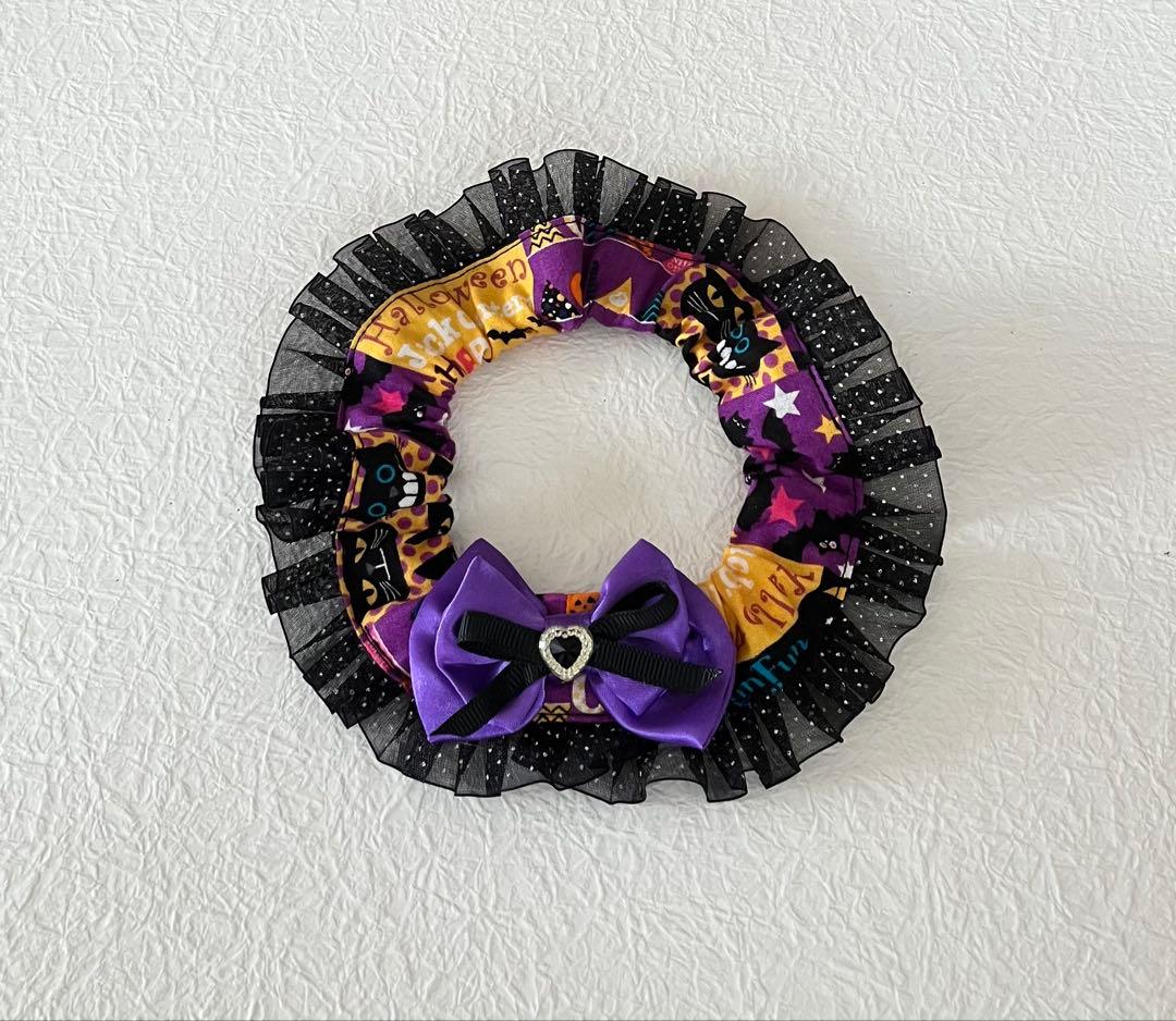 短毛シュシュ、ハロウィン限定、スイートロリータ(ブルー)わんちゃん猫