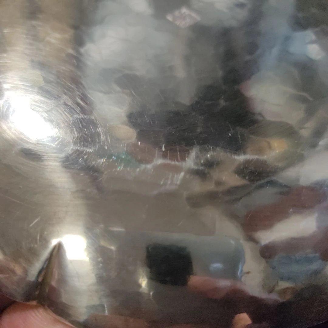 純銀。純銀盆。花形。四世　秦蔵六造。111g。茶道具。銀製品。中古品。