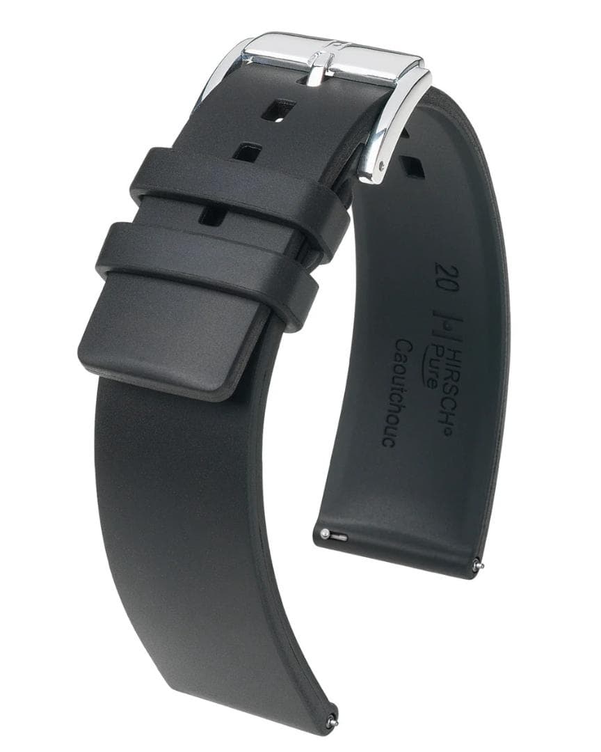 ヒルシュ・ピュアHIRSCH Pure(ラグ幅20ミリLサイズ)ブラック+黒尾錠