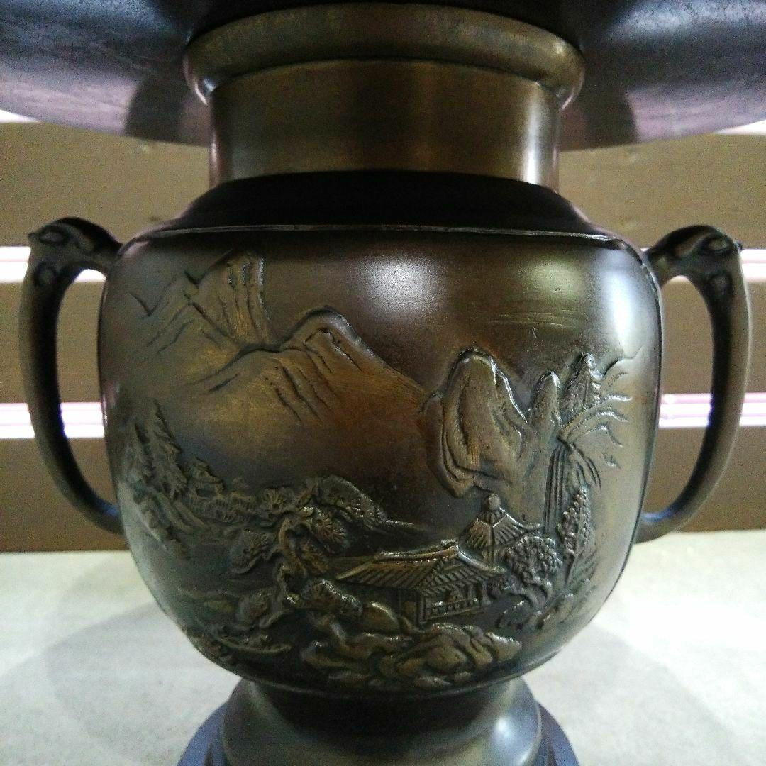 薄端 花器 銅花器 華道具 3分割タイプ 美術品・アンティーク・コレクション
