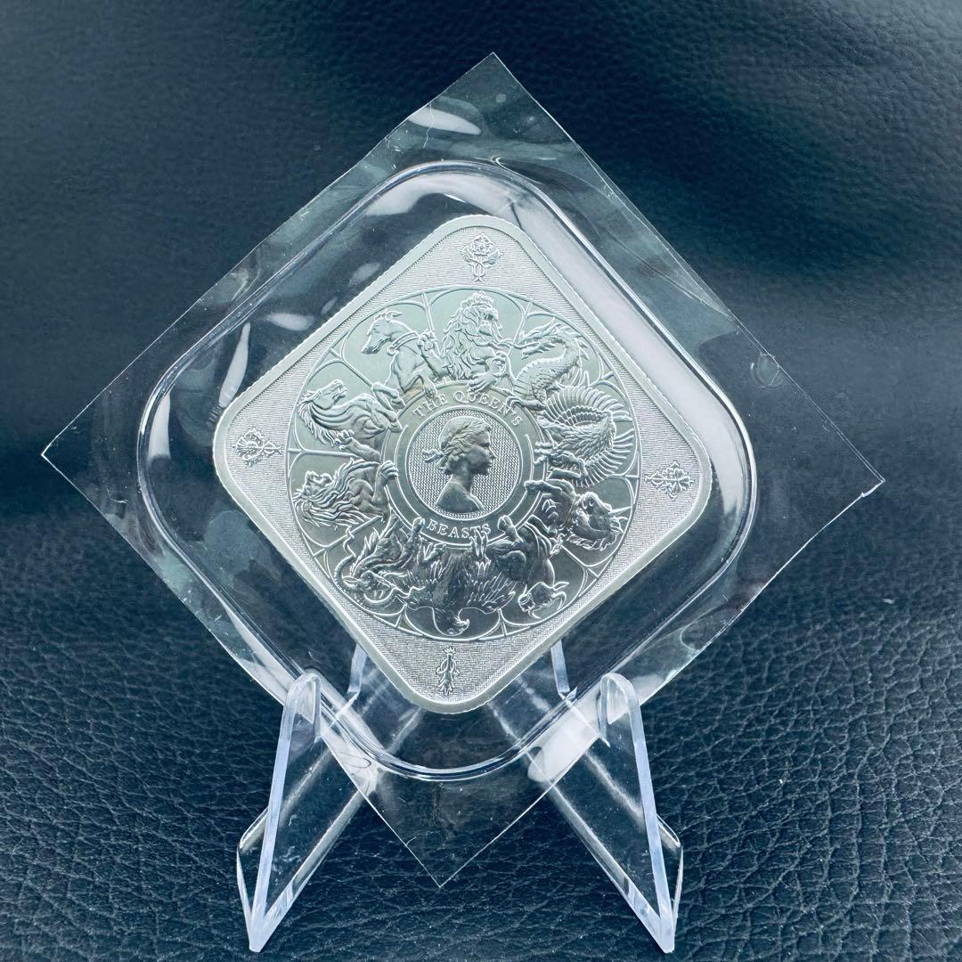 銀貨 英国 ロイヤルミント クイーンズビーストコンプリーター 四角型 1