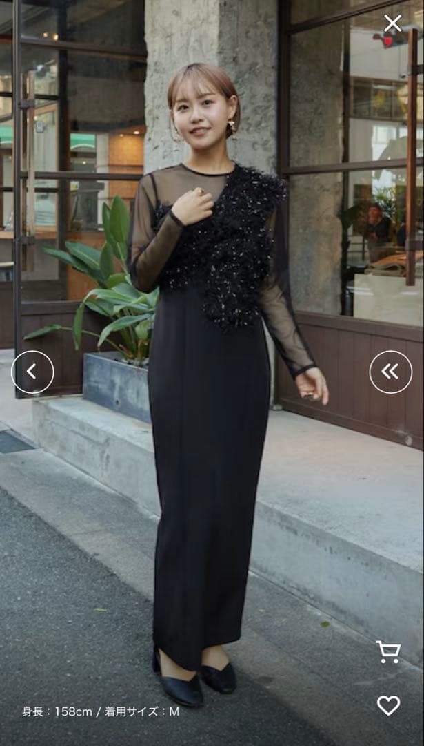 niana フリンジグリッターノットドレス